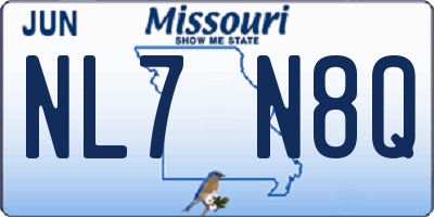 MO license plate NL7N8Q
