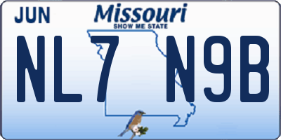 MO license plate NL7N9B