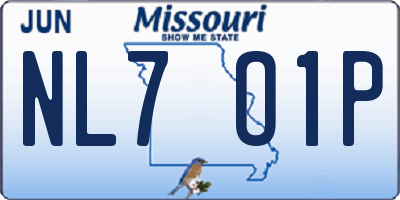 MO license plate NL7O1P