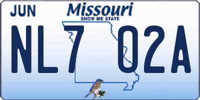 MO license plate NL7O2A