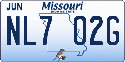 MO license plate NL7O2G