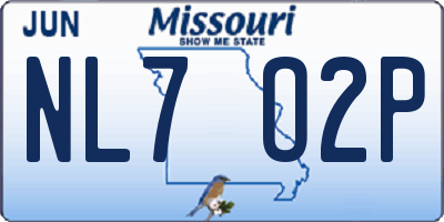 MO license plate NL7O2P