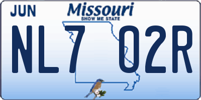 MO license plate NL7O2R