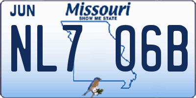 MO license plate NL7O6B