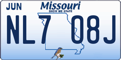 MO license plate NL7O8J