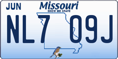 MO license plate NL7O9J