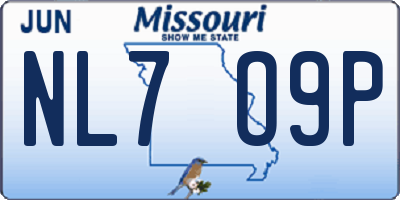 MO license plate NL7O9P