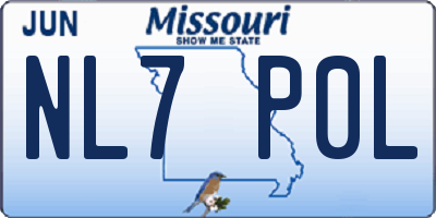 MO license plate NL7P0L
