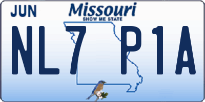 MO license plate NL7P1A