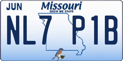 MO license plate NL7P1B