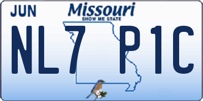MO license plate NL7P1C