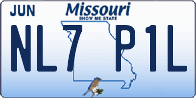 MO license plate NL7P1L