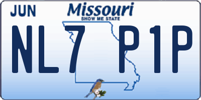 MO license plate NL7P1P