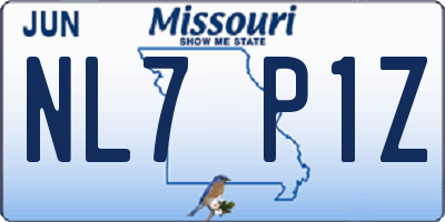 MO license plate NL7P1Z