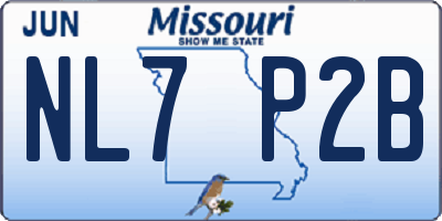 MO license plate NL7P2B