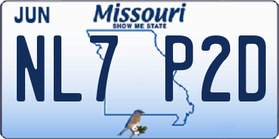MO license plate NL7P2D
