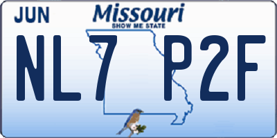 MO license plate NL7P2F