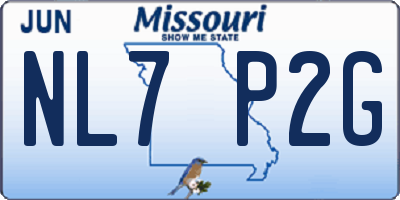 MO license plate NL7P2G