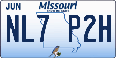 MO license plate NL7P2H