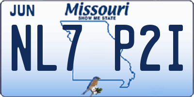 MO license plate NL7P2I
