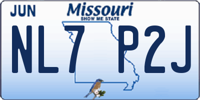 MO license plate NL7P2J