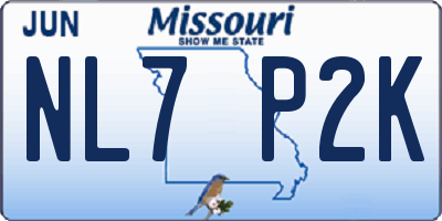 MO license plate NL7P2K
