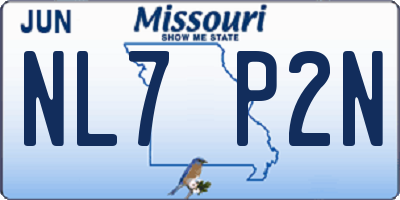 MO license plate NL7P2N