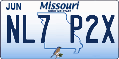 MO license plate NL7P2X