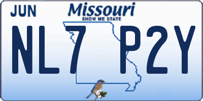 MO license plate NL7P2Y