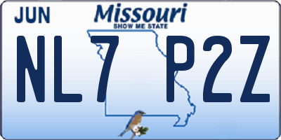 MO license plate NL7P2Z