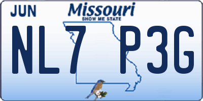 MO license plate NL7P3G