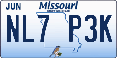 MO license plate NL7P3K