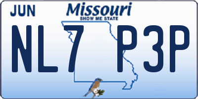 MO license plate NL7P3P