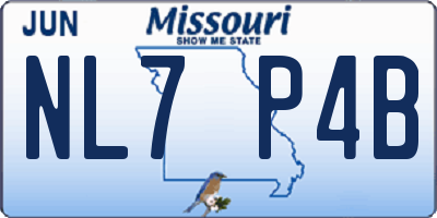 MO license plate NL7P4B