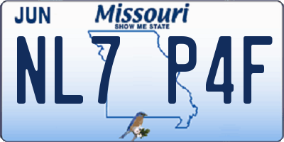 MO license plate NL7P4F