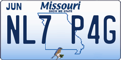 MO license plate NL7P4G