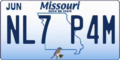 MO license plate NL7P4M