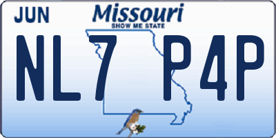 MO license plate NL7P4P