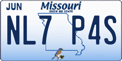 MO license plate NL7P4S
