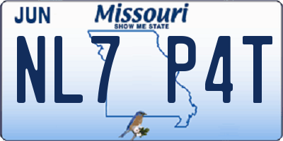 MO license plate NL7P4T