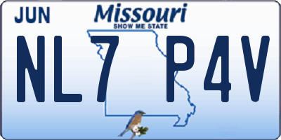 MO license plate NL7P4V
