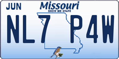 MO license plate NL7P4W