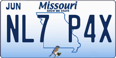 MO license plate NL7P4X