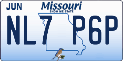 MO license plate NL7P6P