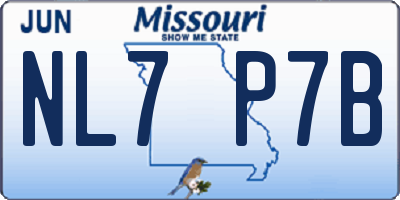 MO license plate NL7P7B