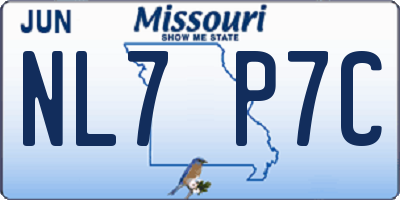 MO license plate NL7P7C