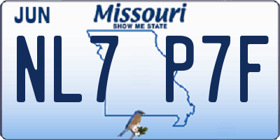 MO license plate NL7P7F