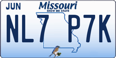 MO license plate NL7P7K