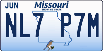 MO license plate NL7P7M