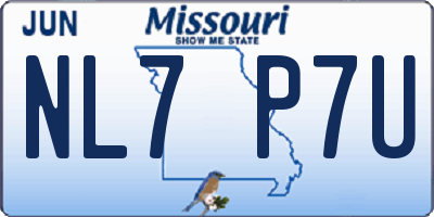 MO license plate NL7P7U